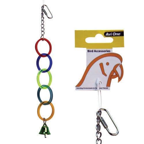 Bird Toy Acrylic 5 Rings with Bell 26cm (22408)