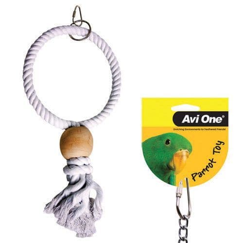 Parrot Toy Round Rope Swing Natural 32cm dia (22570)